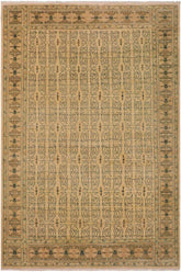 handmade Transitional Kafkaz Beige Brown Hand Knotted RECTANGLE 100% WOOL area rug 9 x 12